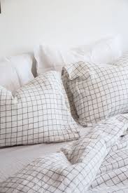 Aesthetic Black And White Checkered Bedding Charcoal Grid A Minimalist Windowpane Pattern Comprised Of A White Base And Charcoal Gray Lines A Subtle To Bed Linens Luxury Diy Sofa Bed Bed Linen Design
