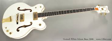 This guitar was created as a showpiece to exhibit the craft of gretsch's luthiers, sales. 2006 Gretsch White Falcon Bass G6136lsb Www 12fret Com
