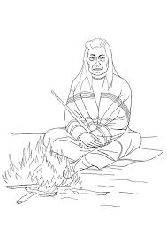 Building a fire was once an essential survival skill. Coloring Page Native American Campfire Free Printable Coloring Pages Img 9905