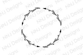 Sorry, your browser does not support inline svg. Circle Leaves Arrow Svg Monogram Frame Graphic By Nnj Designs Creative Fabrica