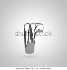 Silver Letter R Lowercase 3d Rendering Of Golden Twisted Font Isolated On White Background Lettering Letter R 3d Rendering