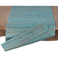 Bevis Shimmering Woven Nubby Natural Table Runner In 2020 Teal Table Linen Table Runner Vinyl Tablecloth