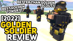 2022] Golden Soldier Review - Better than Scout? Best Golden skin? - Tower  Defense Simulator - YouTube