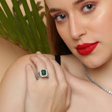 EMERALD & RUBY BLOOM 925 STERLING SILVER RING