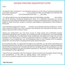 An internship offer letter is a letter that advises an individual they have been selected for an internship position (can be paid or unpaid) by a business or corporation. Sample Internship Offer Appointment Letters 7 Templates Formats