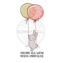 Die schönsten geburtstagssprüche in einer sammlung originelle und besondere sprüche zum geburtstag für alle jubelfeste, glückwunschkarten und vieles. Wandtattoo Hase Mit Luftballons Mit Ohne Spruch Sunnywall