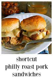 Tangy bbq and coleslaw makes the ultimate savory combination into a. Shortcut Philly Roast Pork Sandwiches Frugal Hausfrau