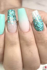 Girls of every age are very fond of growing out their nails and buffing them regularly to give them the perfect shape. Regal Easy Korean Nail Design Examples Green Acrylic Nails Green Nail Designs Sns Nails Designs