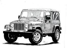 Greeting Card Pen Ink Drawing A5 Jeep Wrangler By Petespiccies On Etsy Dessin Voiture Facile Dessin Voiture Dessin