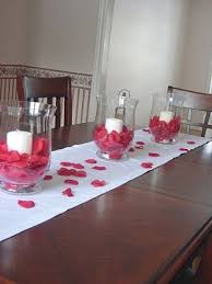 Find preserved petals at craft stores or pluck arrange loose rose petals to make fresh table runners, using a variety of configurations, from stripes to solids. Simple Valentine Table Decoration Ideas Novocom Top