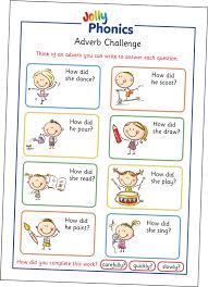 However, manner adverbs, frequency adverbs, time adverbs, degree adverbs and place adverbs are the most commonly used. Resource Bank For Teachers And Parents Jolly Phonics Grammar