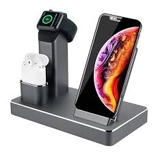 Amazon Com Ziku Wireless Charger 6 In 1 Aluminum Alloy 80w 14a 5 Port Usb Wireless Charging Sta Wireless Charger Apple Watch Charger Cell Phone Charger Holder