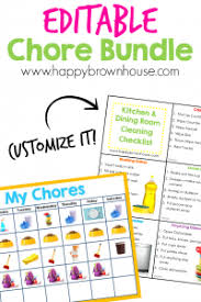 Editable Chore Cards Chore Chart Bundle