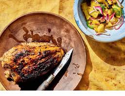 Black garlic, liquorice and macadamia crusted salmon with tomatillo salsa. 107 Main Course Recipes For A Dinner Party Epicurious