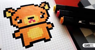 Handmade Pixel Art How To Draw Kawaii Teddy Bear Pixelart Pixel Art Pixel Art Grid Pixel Drawing