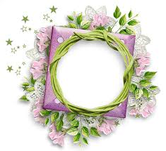Purple Frame With Flowers And Lace Flower Frame Clip Art Freebies Floral