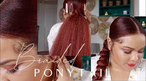 New video ~pony braid video what you need: Slick Back Braided Ponytail Type 4 Natural Hair Youtube