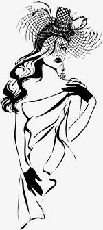 Black And White Fashion Woman Clipart Black And White Curly Hair Women Hair Girl Elegant Woman Fashion Women Png Transparent Clipart Image And Psd File For Free Download Silhouette Drawing Silhouette Sketch Lips Illustration