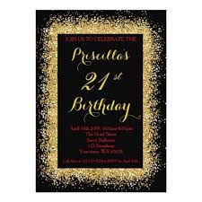 Black And Gold 21st Birthday Invitations 21st Birthday Invitation Black Confetti Gold Invitation Zazzle Com 21st Birthday Invitations 16th Birthday Invitations Black And Gold Invitations