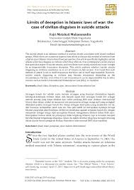 6th international conference on big data for official statistics. Pdf Limits Of Deception In Islamic Laws Of War The Case Of Civilian Disguises In Suicide Attacks