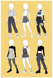 Anime and manga characters are drawn wearing different types of clothes hundreds and even thousands of times therefore their clothes is often drawn in a simplified manner. Outfit Inspiratin Drawing Clothes Girl Style Drawingclothesgirlstyle Aesthetic Outfit Inspiratin Fashion Design Drawings Drawing Anime Clothes Art Clothes