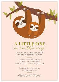 Swinging Sloths Baby Shower Invitations By Basic Invite