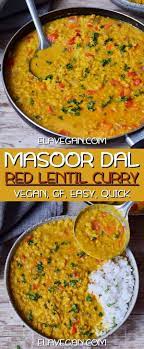 Easy Red Lentil Dahl Masoor Dal Recipe Vegan Curry Elavegan Red Lentil Recipes Lentil Recipes Lentil Recipes Healthy