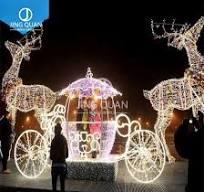 [Hot Item] LED Motif Reindeer Carriage Lights Christmas Santa Deer Sleigh  Lighting Holiday Decorative Lamps