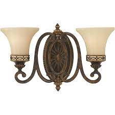 A stunning traditional edwardian or victorian chandelier with 6 candle style lights. Twin Edwardian Wall Light Walnut Brown Metal With Cream Glass Shades