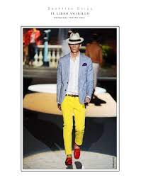 Dsquared2 Pantalon Amarillo Saco Azul Camisa Blanca Sombrero Palaciodehierro Elpalacio Elpalaciodehierro Fashion Exclusi Mens Fashion Fashion Style