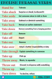 2000 Common Phrasal Verbs List From A Z 7 E S L In 2020 English Verbs Learn English Vocabulary Learn English Grammar