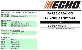 Check spelling or type a new query. Echo Gt 200r Trimmer Parts Diagram Sn S65111001001 S65111999999