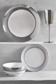 Black And White Dinner Plates Uk Buy 12 Piece Beaumont Dinner Set From The Next Uk Online Shop In 2020 Dinner Sets Kitchen Table Settings Treat Jars