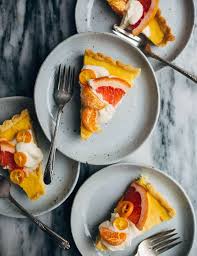 A Bright And Creamy Grapefruit Curd Tart Baked Up In A Classic Pate Sucree Crust That S Perfect For Celebratory Grapefruit Curd Tart Recipes Easy Tart Recipes