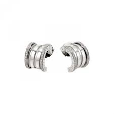 Bvlgari B Zero1 18k White Gold Diamond Earrings Or857975 Gold Diamond Hoop Earrings White Gold Diamond Earrings Diamond Hoop Earrings