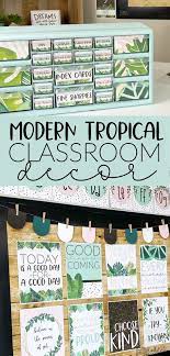 Distressed cream wood wall shelf is made from mdf with a flat back and a round, scalloped front. Modern Tropical Classroom Decor Ashley Mckenzie