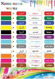 Jika iya, langsung simak saja yuk penjelasan dari daftar nama bayi dalam bahasa arab. Jual Poster Edukatif Nama Nama Warna Bhs Arab Indonesia Di Lapak Alabror Media Bukalapak