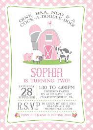 Pink Farm Birthday Invitation For A Girl Farm Party Invite Etsy Farm Birthday Invitation Farm Birthday Farm Birthday Party