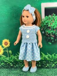 Find free crochet doll clothes patterns and other adorable accessories in this collection! 18 Doll Polka Dot Dress By Pamela From Adoring Doll Clothes Crochet Pattern Bonanza