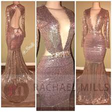 Rose gold mermaid prom dresses. Sparky Rose Gold Sequined Mermaid Prom Dresses African Black Girl Cutaway Evening Gowns With Long Sleeves V Neck Crystals Party Gowns From Sukywedding 117 59 Prom Dresses Backless Prom Dresses Mermaid Prom Dresses