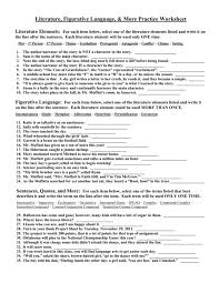 Figurative language uses words or expressions to convey a meaning that is different from the literal interpretation. Literature Figurative Language More Practice Worksheet