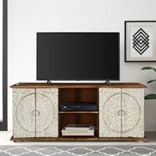 This painted tv stand is easy to replicate and if you want to paint furniture, this post has the best paint to use and tips for how to prep! Mandala 59 Hand Carved Painted Solid Wood Tv Stand Media Console