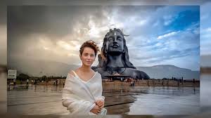 kangana ranaut looks stunning in poses with majestic adiyogi shiva statue poses with majestic adiyogi shiva statue
