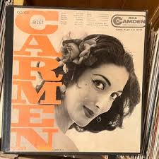 CARMEN Ópera Lucy Perelli Coppola 3 LP RCA Camden CCL 100. Bizet, Carmen,  ópera completa Lucy Perelli, Yvonne Brothier Años 50 Grabado Años 30