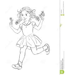 Si quieres dibujar y no tienes idea que dibujar, aquí en esta oportunidad te queremos regalar imágenes con dibujos animados bonitos de color y para colorear, para que puedas dibujarlos cuando quieras. Dibujo Blanco Y Negro De Una Nina Feliz Que Funciona Con Y Que Sostiene Las Flores Stock De Ilustracion Ilustracion De Arte Retro 116338258
