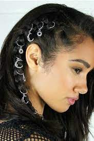 20 Of The Coolest Pierced Braid Looks To Try This Summer Hair Jewelry For Braids Hair Jewelry Hair Rings