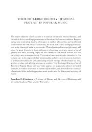 Eu jamais serei o mesmo. Pdf Routledge History Of Social Protest In Popular Music Jonathan Friedman Academia Edu