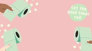 Pink And Green Tissue Roll Pun Fun Shareable Zoom Background