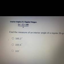 How to calculate the size of each interior and exterior angle of a regular polygon. What Is The Sum Of The Interior Angles Of A Regular Polygon With 25 Sides