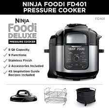 Ninja slow cooker instruction manuals and user guides. Amazon Com Ninja Fd401 Foodi 8 Quart 9 In 1 Deluxe Xl Pressure Cooker Broil Dehydrate Slow Cook Air Fryer And More With A Stainless Finish Kitchen Dining